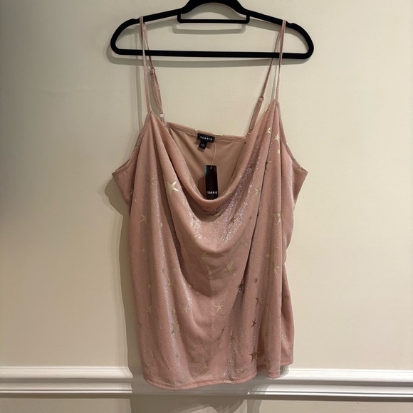 Torrid NOVELTY STAR COWL CAMI PINK STAR size 3 NWT - Picture 4 of 7